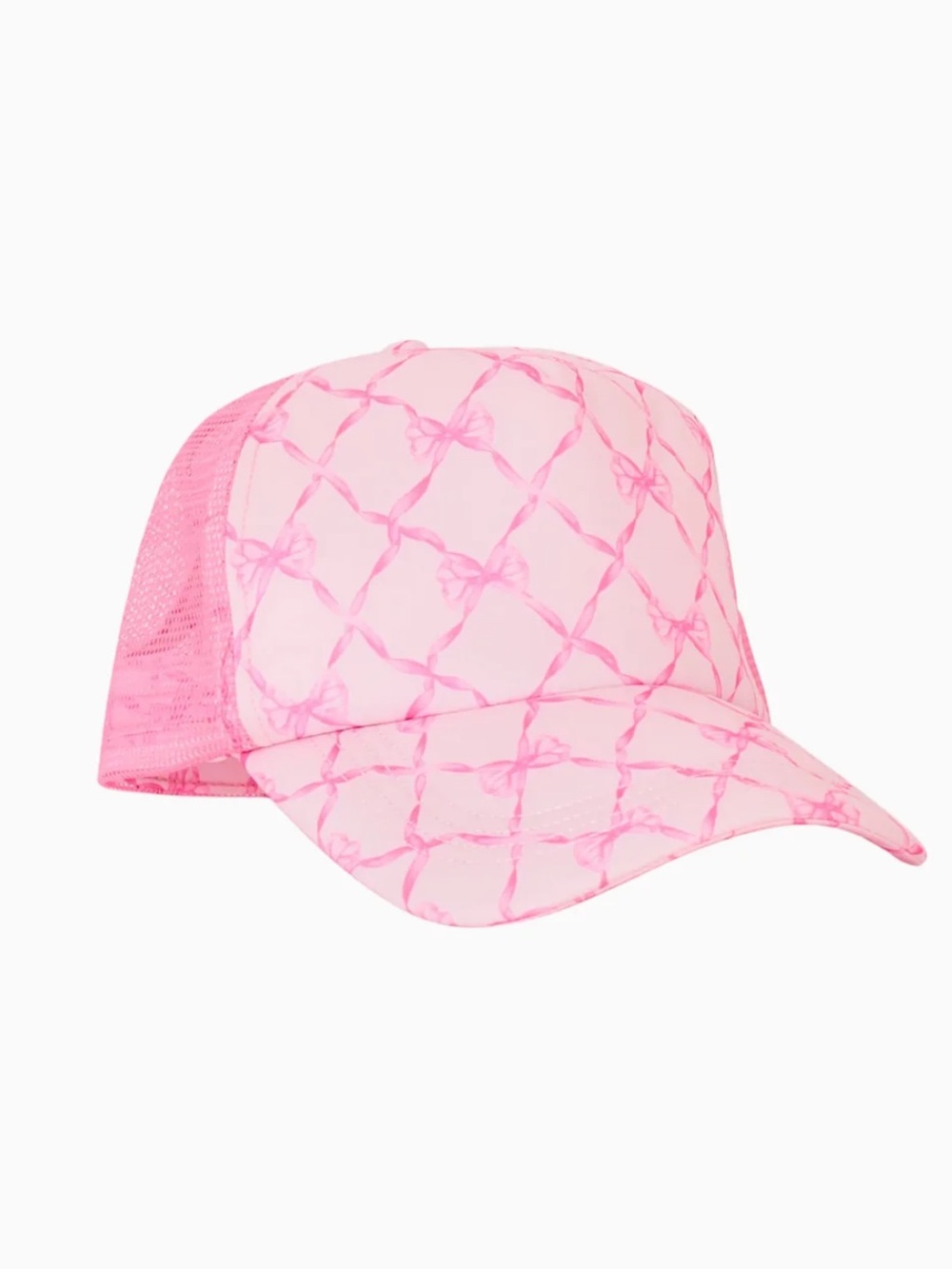LoveShackFancy Joni Truck Hat in Pink Peppermint